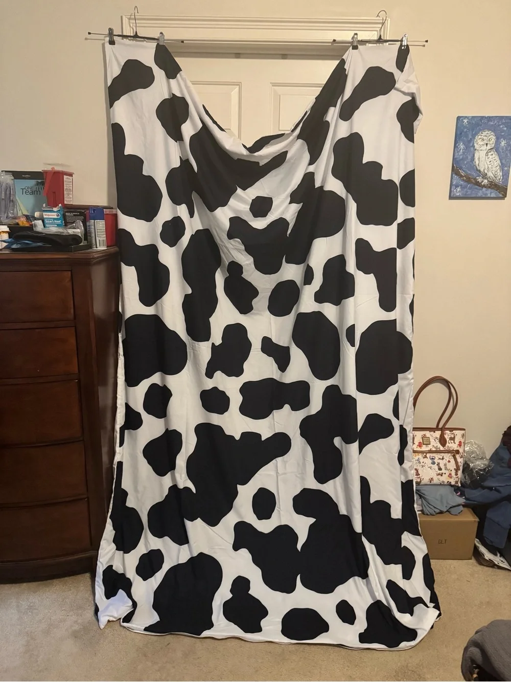Black and White Cow Print TWIN duvet cover with TWO pillow shams